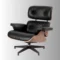 Charles Eames Iconic Lounge Chair & Ottoman – Rosewood Frame, Black Leather & Black Base - Image 2