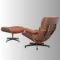 Classic Eames Lounge Chair & Ottoman – Tan Brown Leather, Walnut Wood & Black Base - Image 6