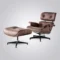 Classic Eames Lounge Chair & Ottoman – Chocolate Brown Leather, Walnut Wood & Black Base