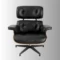 Charles Eames Iconic Lounge Chair & Ottoman – Rosewood Frame, Black Leather & Black Base - Image 4