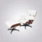 Premium lounge chair charles and ray eames reproduction in white aniline leather and rosewood shell.