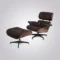 Luxurious Eames Lounge Chair – Rosewood Frame, Brown Leather & Black Base