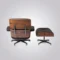 Luxurious Eames Lounge Chair – Rosewood Frame, Brown Leather & Black Base - Image 4