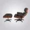 Luxurious Eames Lounge Chair – Rosewood Frame, Brown Leather & Black Base - Image 2
