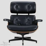 Eames Style Lounge Chair XL | Super Luxury Rosewood & Black Leather - Image 2