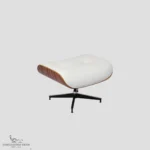 Matching white leather footrest for the premium eames lounge chair and ottoman set.