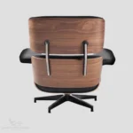 Detail of the standard black-powder coated aluminum base on an Eames lounge chair knock off.