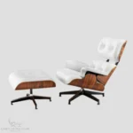 Eames Lounge Chair Replica XL - Rosewood Shell |  White Leather - Image 4