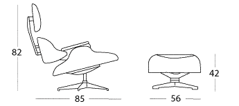Premium Eames style lounge chair and ottoman in a modern living room setting