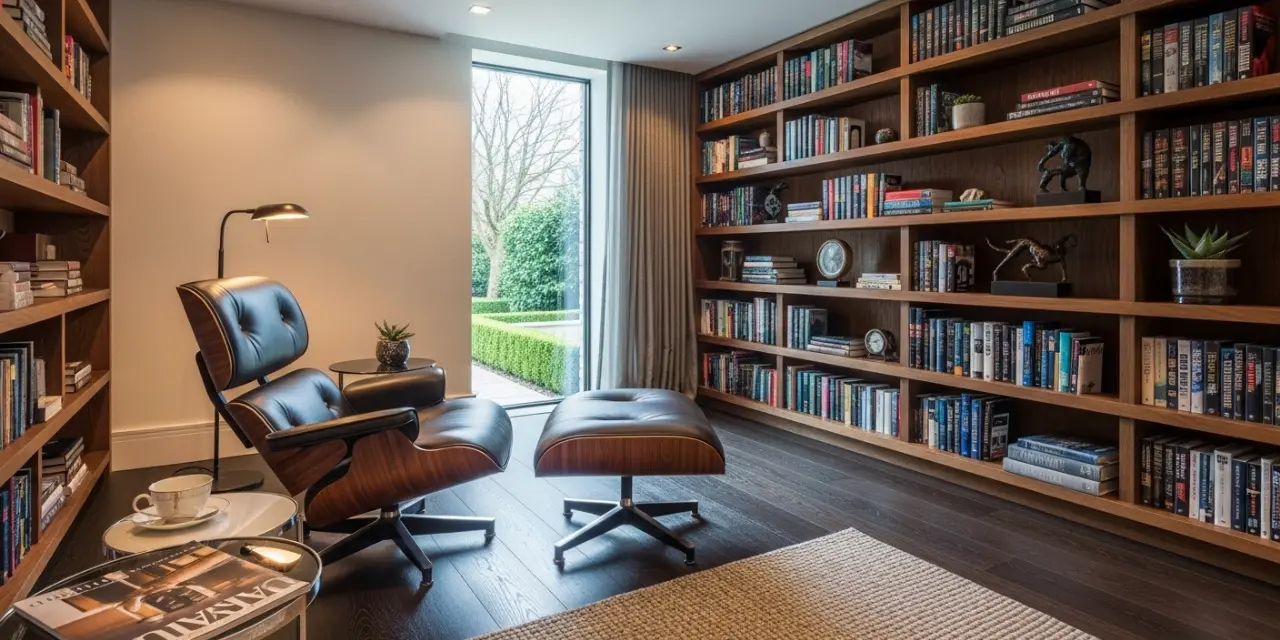 Identifying a high-quality eames lounge chair replica by its 5-star base and internal hardware.